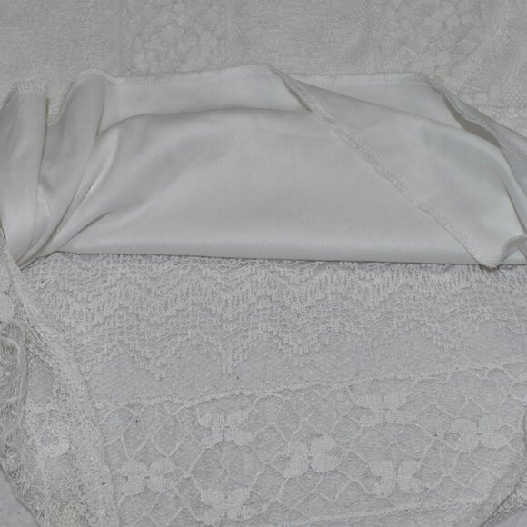 SI MAIER White Summer Boho Lace Overlay Pom Pom Sleeveless Mini Dress Size XL - Picture 14 of 15